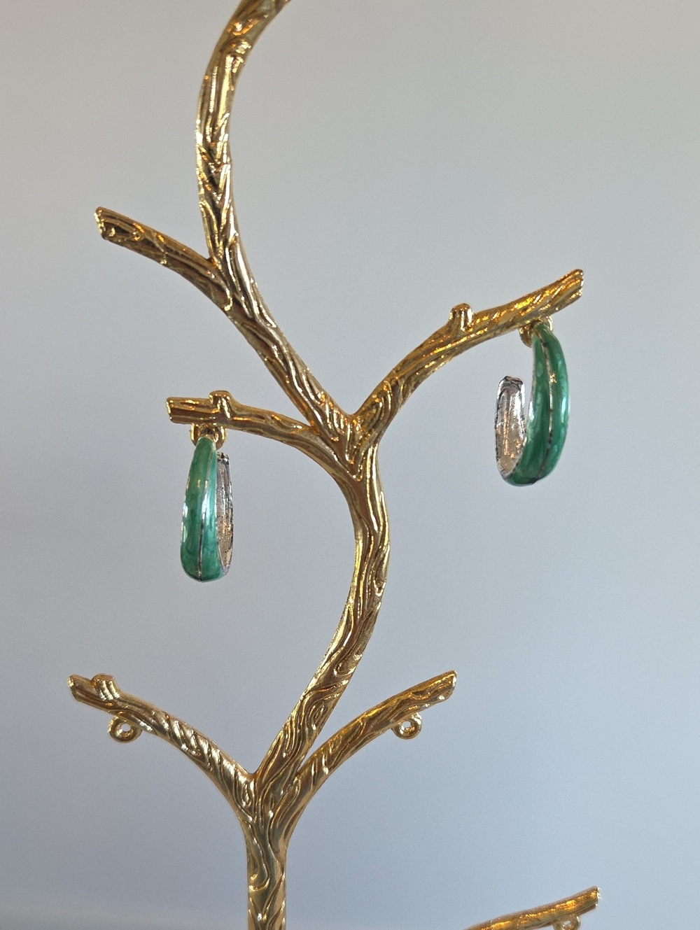 Green Hoop Earrings - Elegant Resin Hoop Earrings